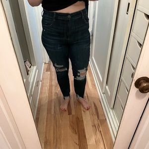 American Eagle Destroyed High Rose Jegging Crop 16L